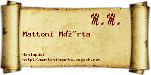 Mattoni Márta névjegykártya